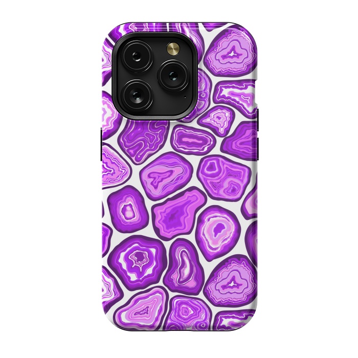 iPhone 15 Pro StrongFit Purple agate slices by Katerina Kirilova