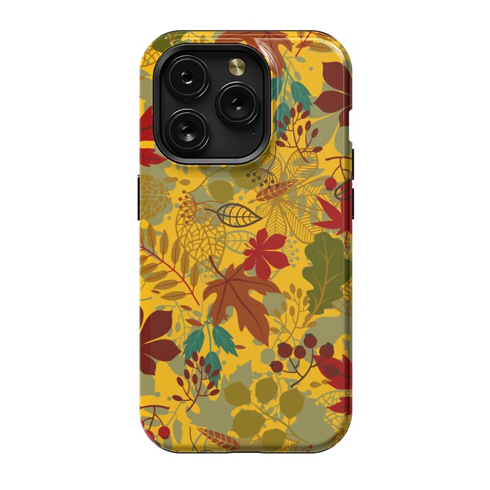 iPhone 15 Pro StrongFit Leaves In Earth Tones Fall by ArtsCase