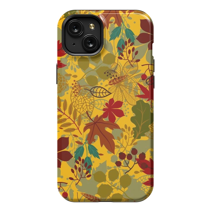 iPhone 15 Plus StrongFit Leaves In Earth Tones Fall by ArtsCase