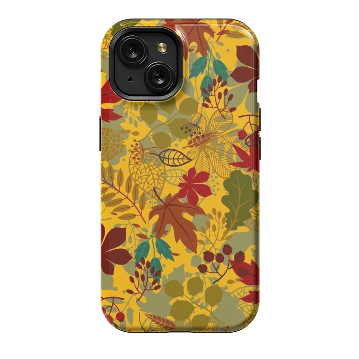 iPhone 15 StrongFit Leaves In Earth Tones Fall by ArtsCase