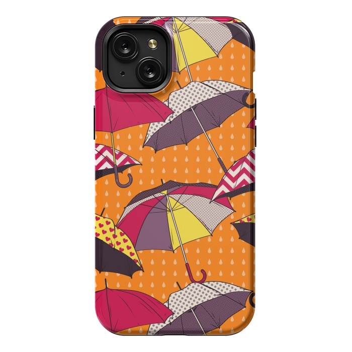 iPhone 15 Plus StrongFit Beautiful Umbrellas For Autumn by ArtsCase