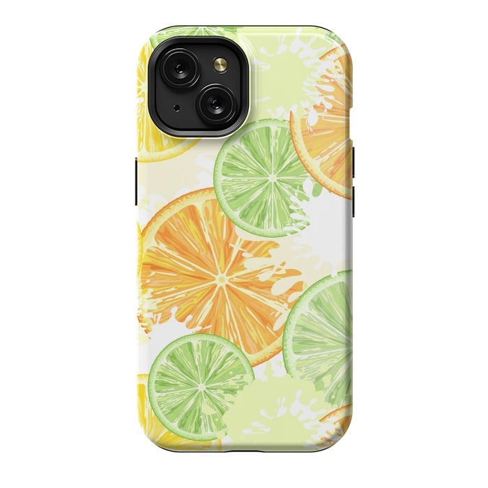 iPhone 15 StrongFit Citrus Watercolors Fresh Summer Pattern by BluedarkArt