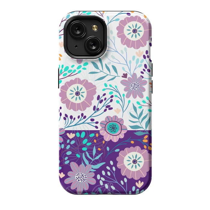 iPhone 15 StrongFit Happy Purple Flowers For Summer by ArtsCase