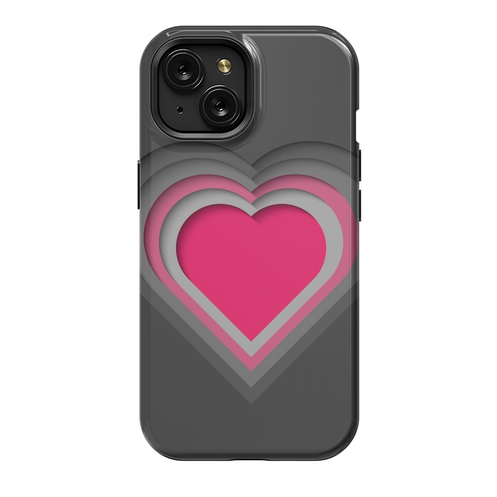 iPhone 15 StrongFit Paper Cutout Heart 012 by Jelena Obradovic