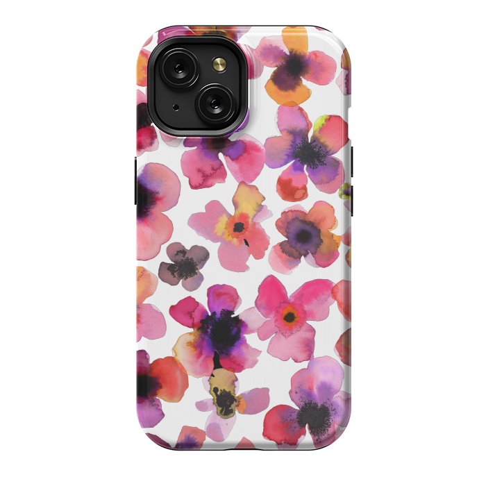 iPhone 15 StrongFit Happy Sweet Vibrant Flowers by Ninola Design