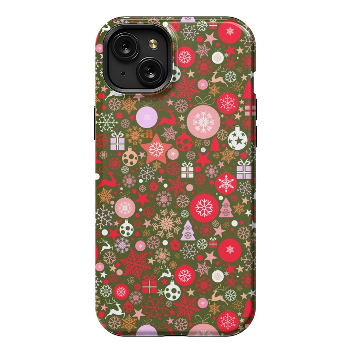 iPhone 15 Plus StrongFit Christmas Decorative Backdrops by ArtsCase