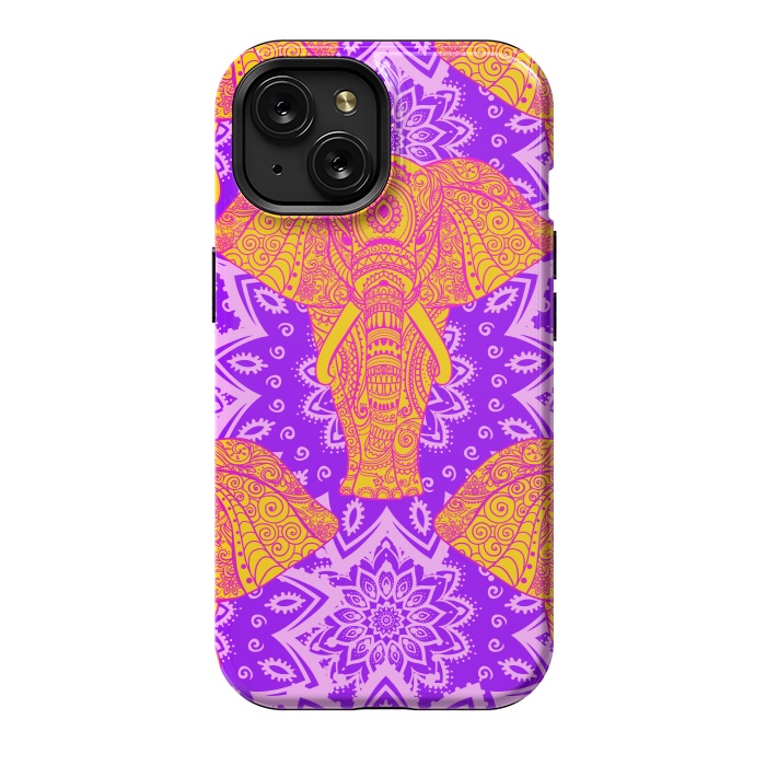 iPhone 15 StrongFit Color Elephants by ArtsCase