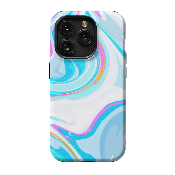 iPhone 15 Pro StrongFit BLUE PINK MARBLE PRINT by MALLIKA