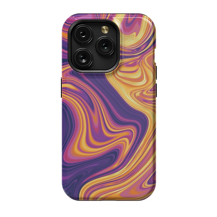 iPhone 15 Pro StrongFit Fluid marbling with Swirls by ArtsCase
