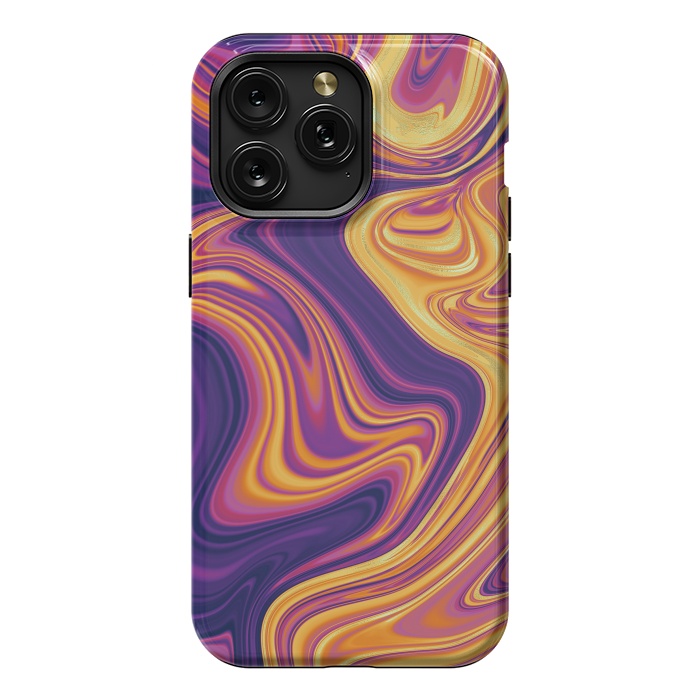 iPhone 15 Pro Max StrongFit Fluid marbling with Swirls by ArtsCase