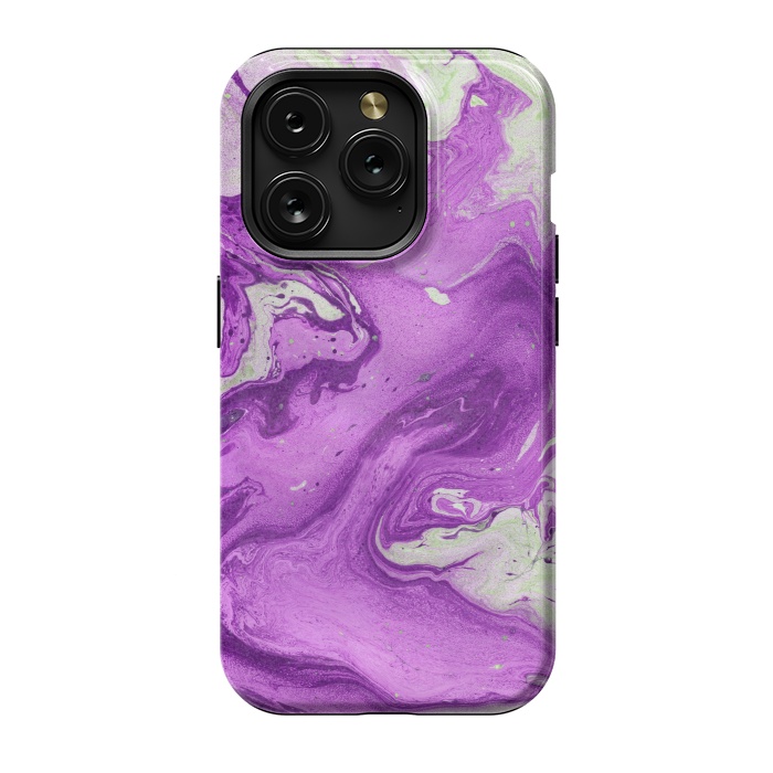 iPhone 15 Pro StrongFit Hand painted marble design Violet and beige by ArtsCase