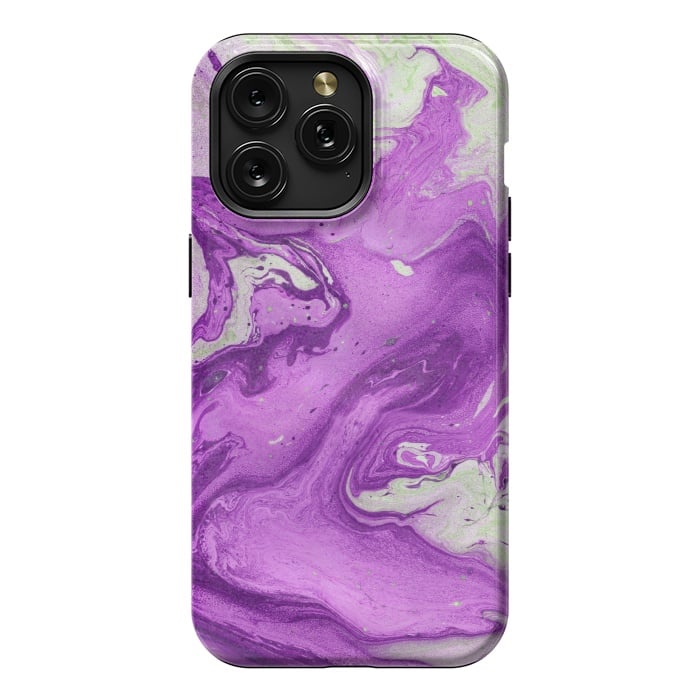 iPhone 15 Pro Max StrongFit Hand painted marble design Violet and beige by ArtsCase