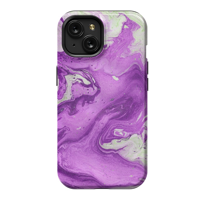 iPhone 15 StrongFit Hand painted marble design Violet and beige by ArtsCase