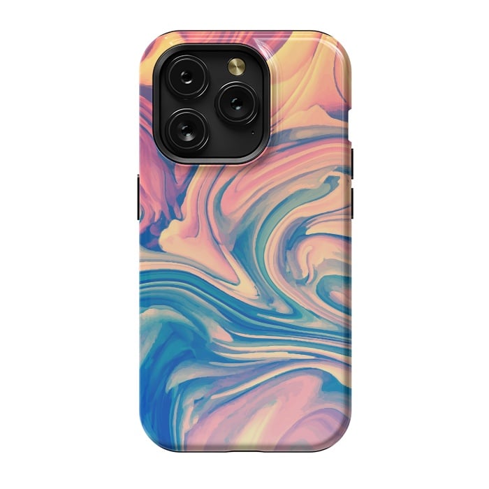iPhone 15 Pro StrongFit Marble Paint splash Colorful fluid by ArtsCase