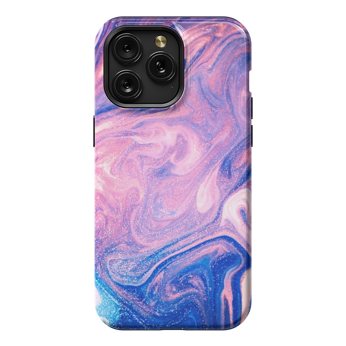 iPhone 15 Pro Max StrongFit Pink and Blue Marbling art by ArtsCase