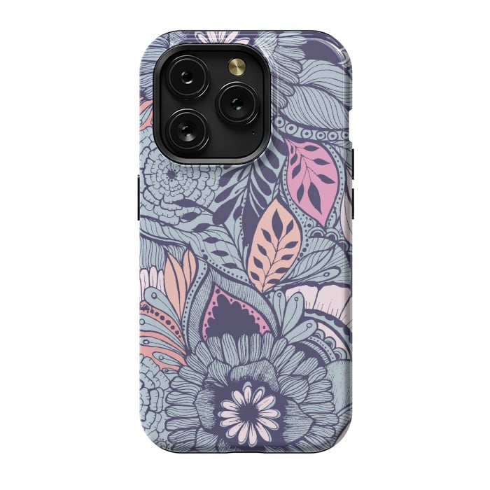 iPhone 15 Pro StrongFit Blue Floral by Rose Halsey
