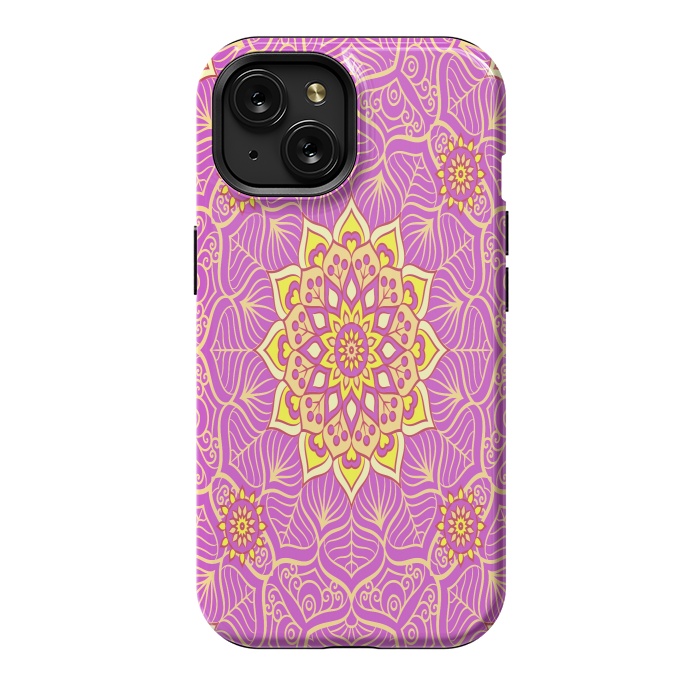 iPhone 15 StrongFit center of the universe in mandala by ArtsCase
