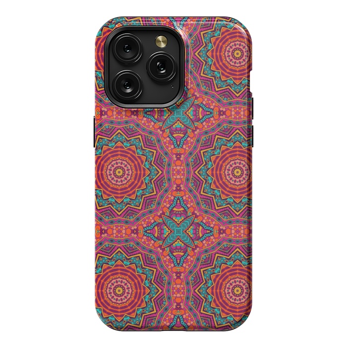 iPhone 15 Pro Max StrongFit Mosaic mandalas with earth colors by ArtsCase