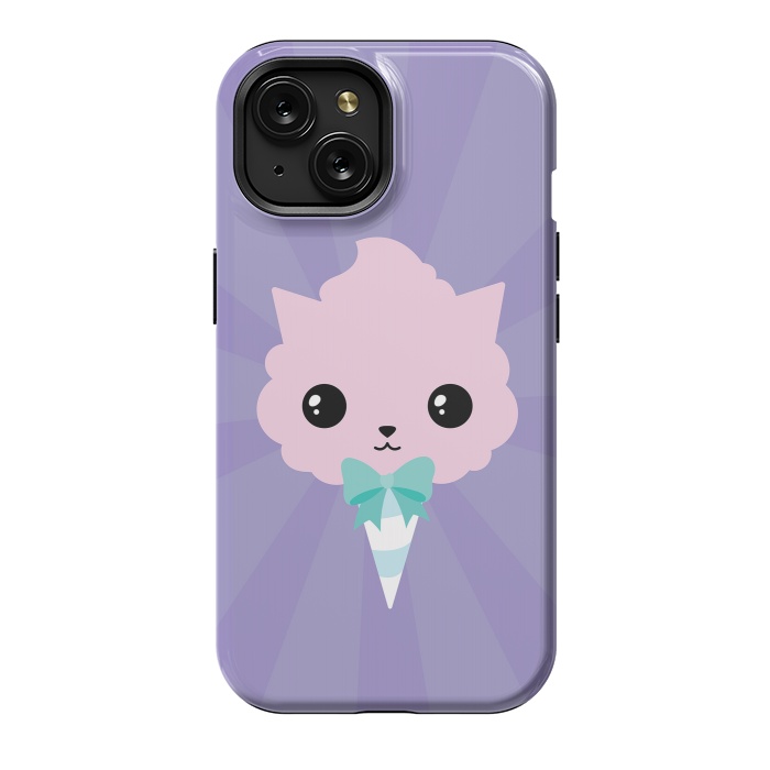 iPhone 15 StrongFit Cotton candy cat by Laura Nagel