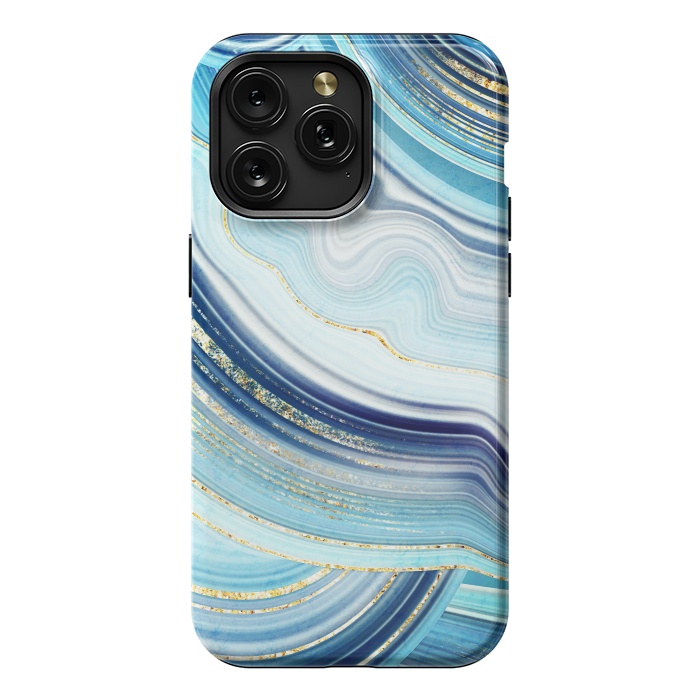 iPhone 15 Pro Max StrongFit Marble Design with gold veins, painted artificial marbled by ArtsCase