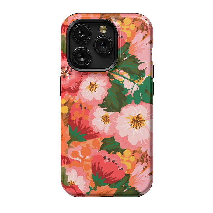 iPhone 15 Pro StrongFit Bouquet of flowers in pom poms and dahlias by ArtsCase
