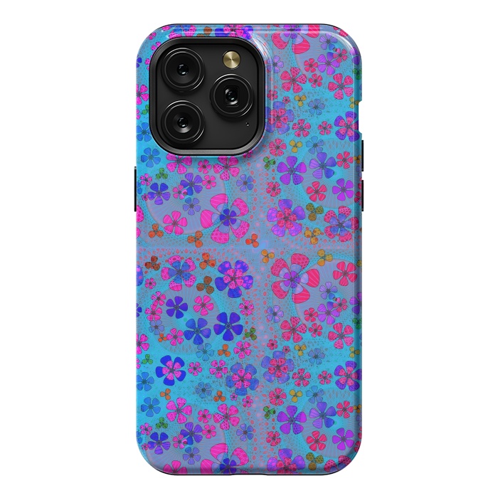 iPhone 15 Pro Max StrongFit psychedelic flowers in summer by ArtsCase