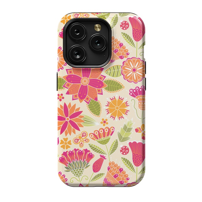 iPhone 15 Pro StrongFit geometric colored flowers by ArtsCase