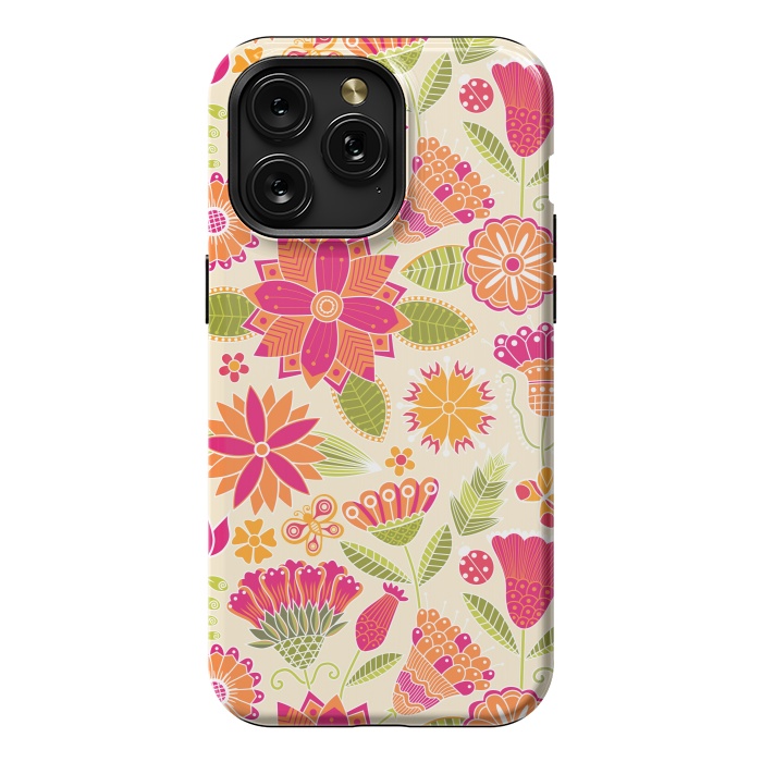 iPhone 15 Pro Max StrongFit geometric colored flowers by ArtsCase
