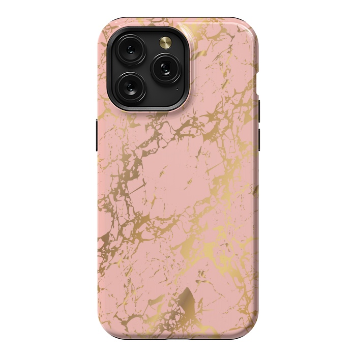 iPhone 15 Pro Max StrongFit Salmon with golden details by ArtsCase