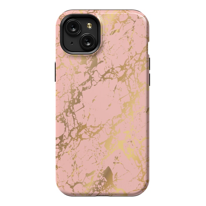 iPhone 15 Plus StrongFit Salmon with golden details by ArtsCase