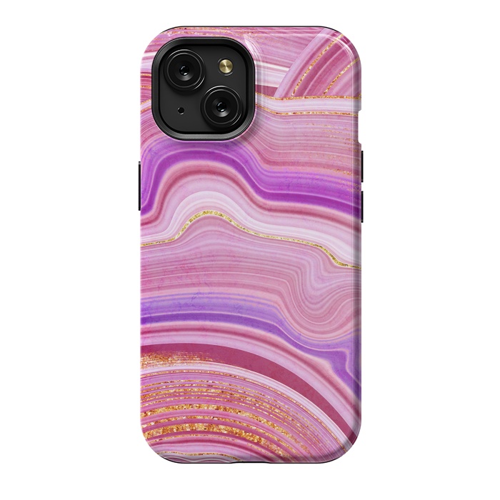 iPhone 15 StrongFit Marble Design fake stone textures, painted artificial marbled by ArtsCase