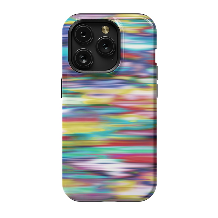 iPhone 15 Pro StrongFit Ikat Blurred Stripes Multicolor by Ninola Design