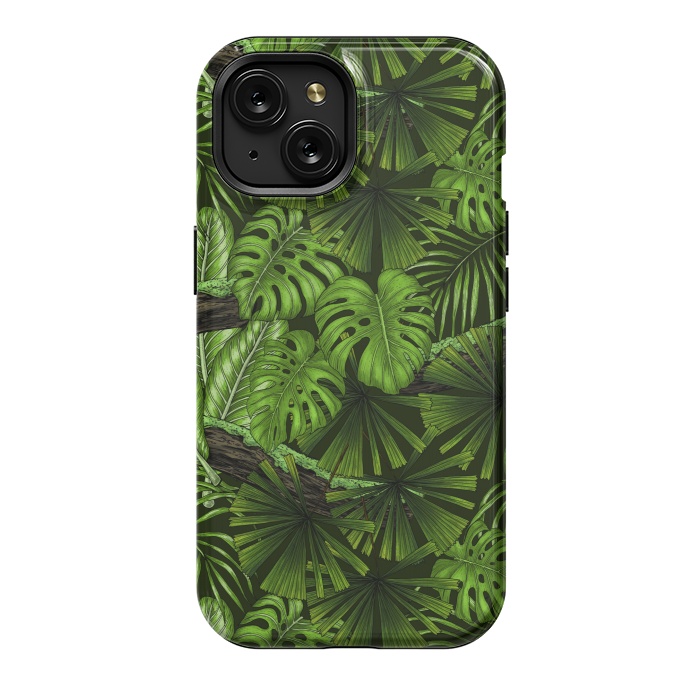 iPhone 15 StrongFit Jungle leaves by Katerina Kirilova