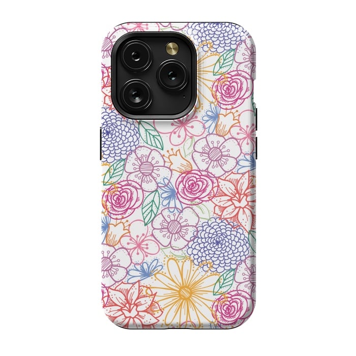 iPhone 15 Pro StrongFit Summer Bright Floral by TracyLucy Designs