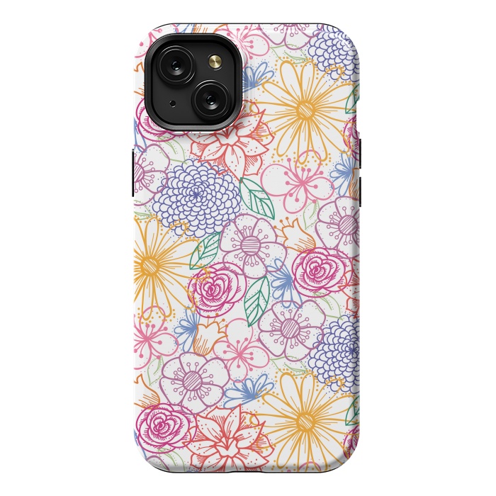iPhone 15 Plus StrongFit Summer Bright Floral by TracyLucy Designs