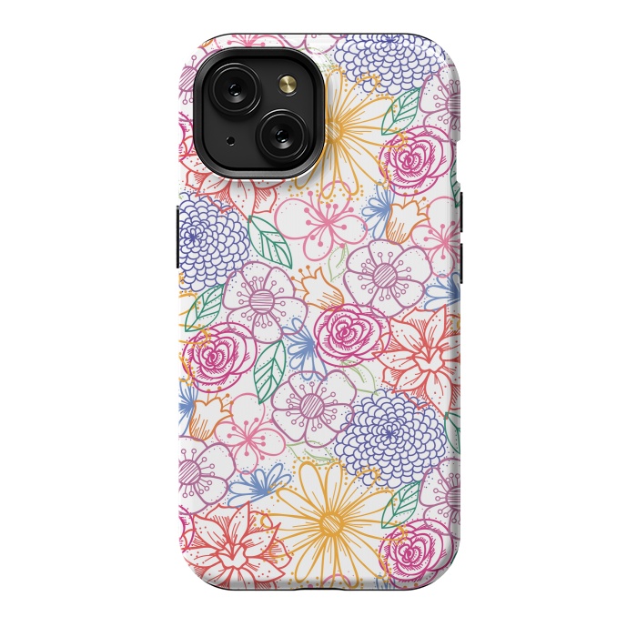 iPhone 15 StrongFit Summer Bright Floral by TracyLucy Designs