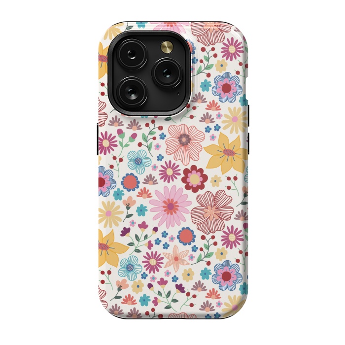 iPhone 15 Pro StrongFit Springtime Wild Bloom by TracyLucy Designs