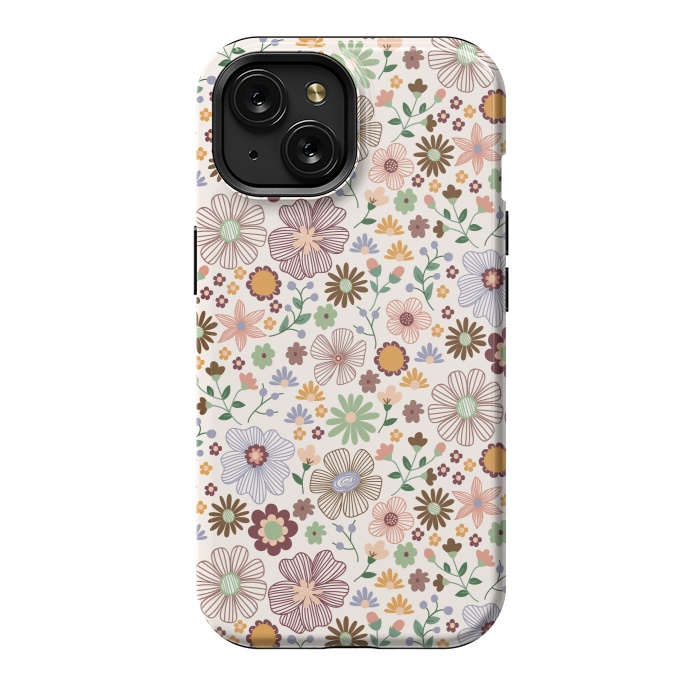 iPhone 15 StrongFit Autumn Wild Bloom by TracyLucy Designs
