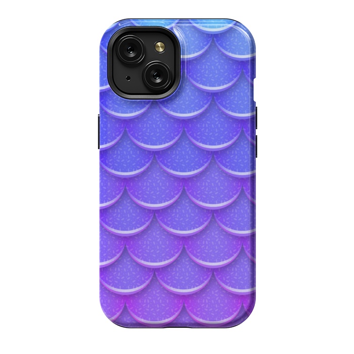 iPhone 15 StrongFit BLUE PINK SCALES PATTERN by MALLIKA