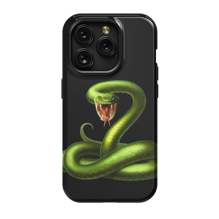 iPhone 15 Pro StrongFit green snake by haroulita