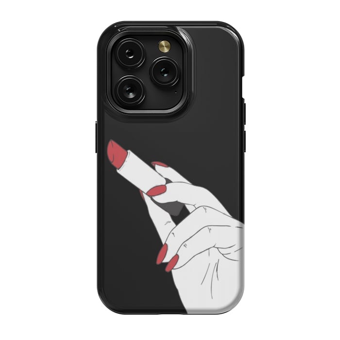 iPhone 15 Pro StrongFit red lipstick by haroulita