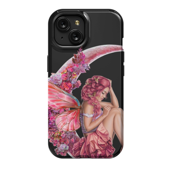 iPhone 15 StrongFit pink moon fairy by haroulita