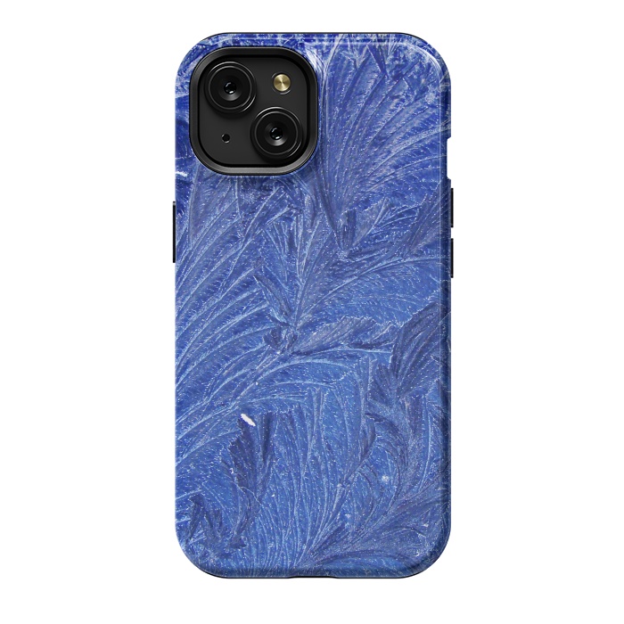 iPhone 15 StrongFit blue shaded leaves by MALLIKA