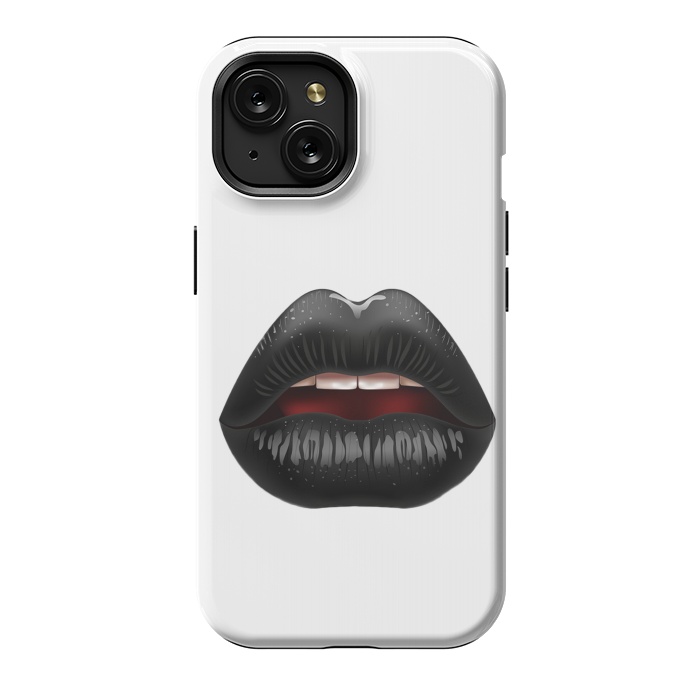 iPhone 15 StrongFit black lips by haroulita