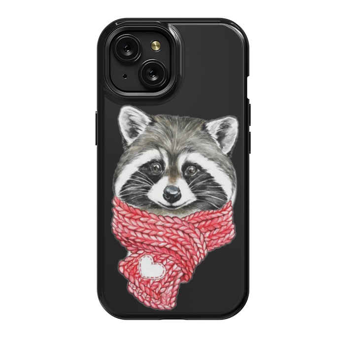 iPhone 15 StrongFit cute Raccoon by haroulita