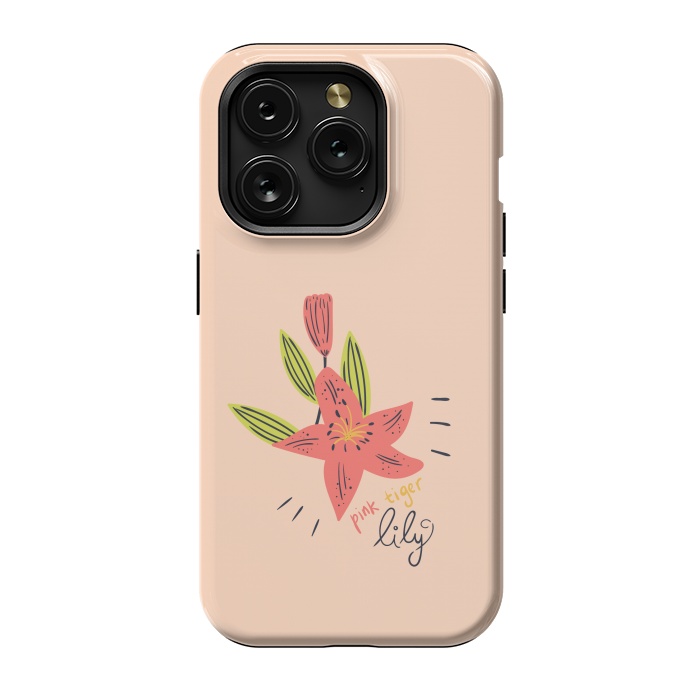 iPhone 15 Pro StrongFit pink tiger lily flowers by Lovi Dianti
