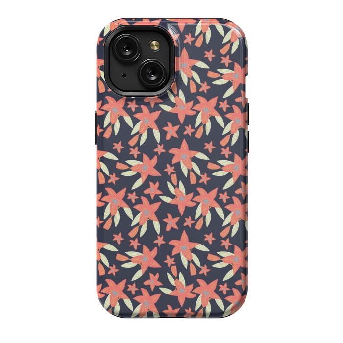 iPhone 15 StrongFit tiger lily flowers by Lovi Dianti
