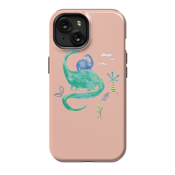 iPhone 15 StrongFit painted dinosaur  by lauradidthis