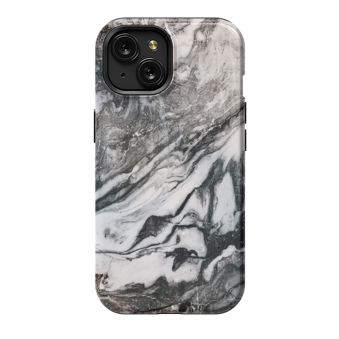 iPhone 15 StrongFit White and black Marble by Winston