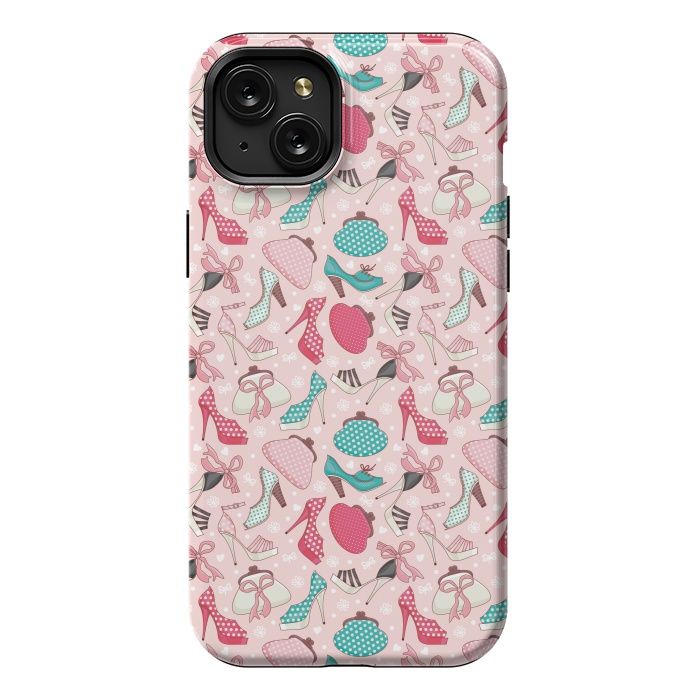 iPhone 15 Plus StrongFit Pattern With Women's Shoes And Handbags by ArtsCase